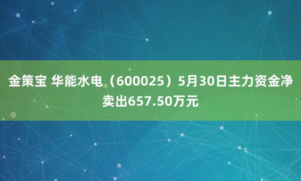 金策宝 华能水电（600025）5月30日主力资金净卖出657.50万元